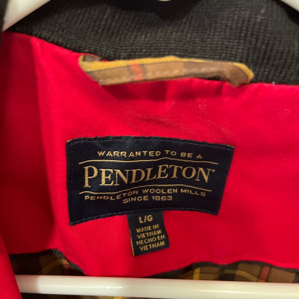 Pendleton Red And Black Jacket With Plaid Accents - image 3